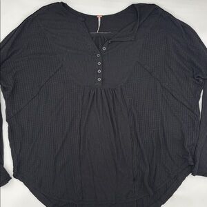 Free People Leo Henley Long Sleeve Top